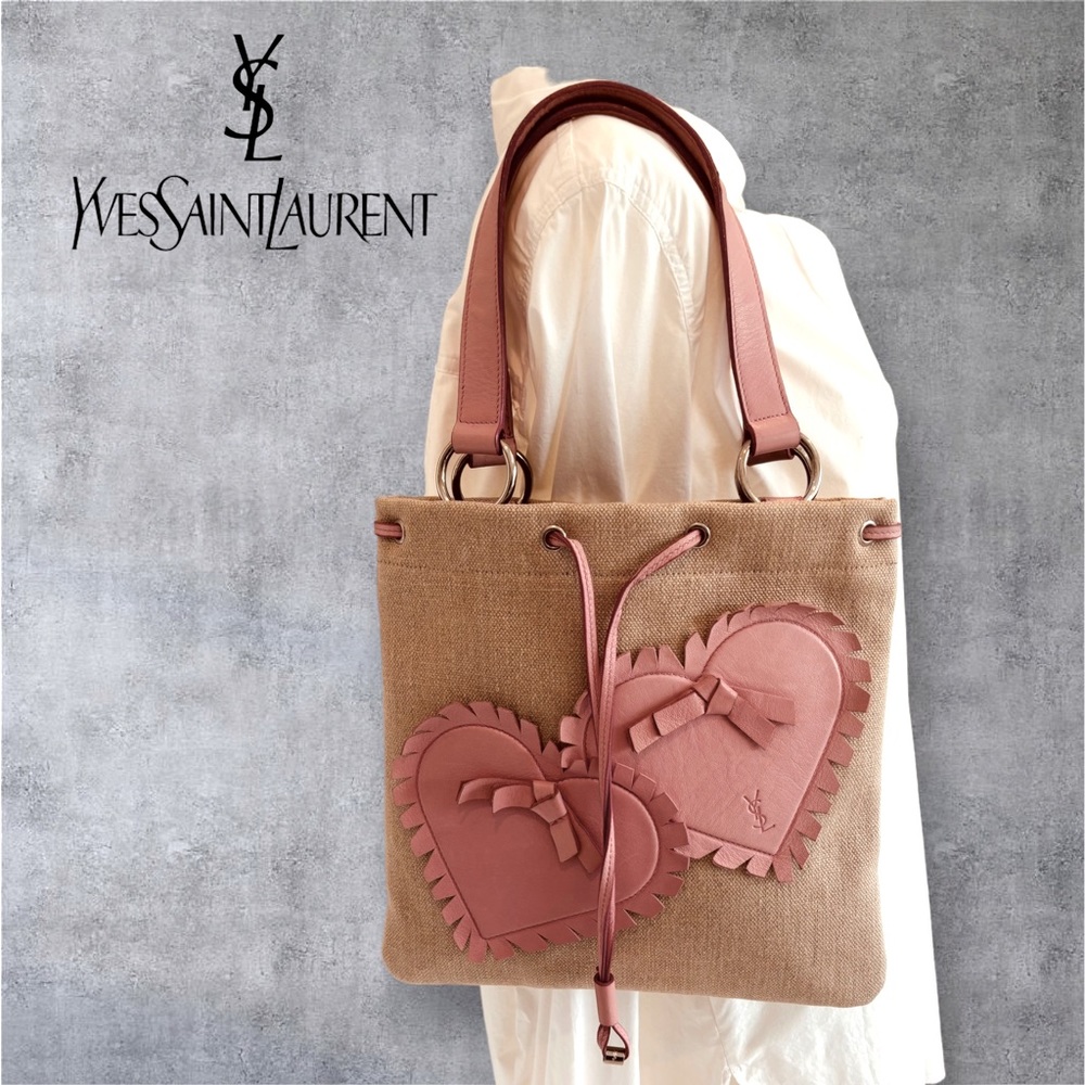 Yves Saint Laurent Auth. Kahala pink Heart tote bag